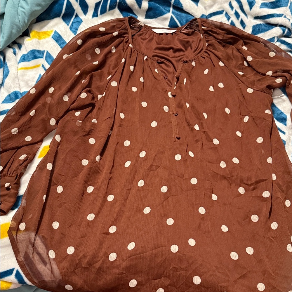 LC Lauren Conrad Chocolate Blouse